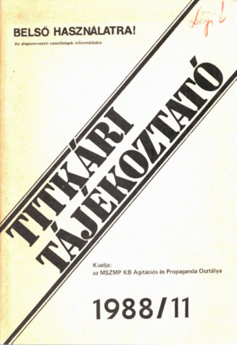 Titk�ri t�j�koztat� 1988/11