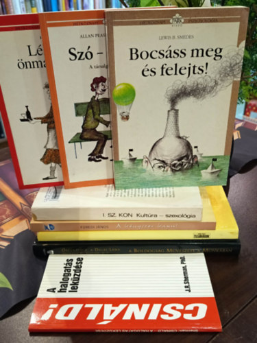 Pease, Allan-Garner, Alan, Paul Hauck, I. Sz. Kon, Füredi János, Mérő László, H.C. Őszent.Dalai Láma-Cutler, J. R. Sherman Lewis B. Smedes - Pszichológia könyvcsomag 8 darabos KÖNYVMENTŐ AJÁNLAT: Bocsáss meg, és felejts!, Szó-beszéd - A társalgás művészete, Légy jó önmagadhoz!, Kultúra-szexológia - A modern szexológia elméleti alapjai, A kényszer kapui - Pszichokr