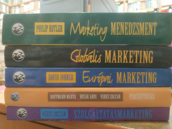 Hoffmann M�rta, Koz�k �kos, David Jobber, Eszes Istv�n, Philip Kotler Veres Zolt�n - 5 db Marketing menedzsment (Elemz�s, tervez�s, v�grehajt�s �s ellen�rz�s) + Glob�lis marketing + Eur�pai Merketing + Piackutat�s + Szolg�ltat�smarketing