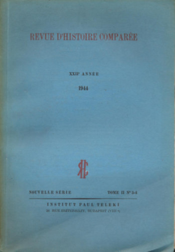 Revue D'Historie Compar�e 1944
