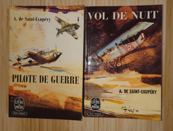 Antoine de Saint-Exupéry - 2 francia nyelvú könyv Exupérytől: Pilote de la guerre, Vol de nuit