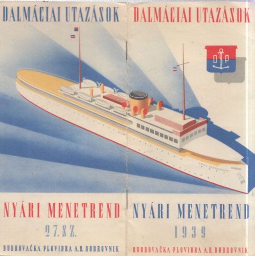 Ny�ri menetrend 1939 - Dalm�ciai utaz�sok
