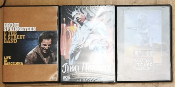 3 legendás előadó koncertfilmje DVD-n - The Rolling Stonnes-Hidak Babylonba-Turné '91-98, Jimi Hendrix, Bruce Springsteen and the E Street Band-Live in Barcelona
