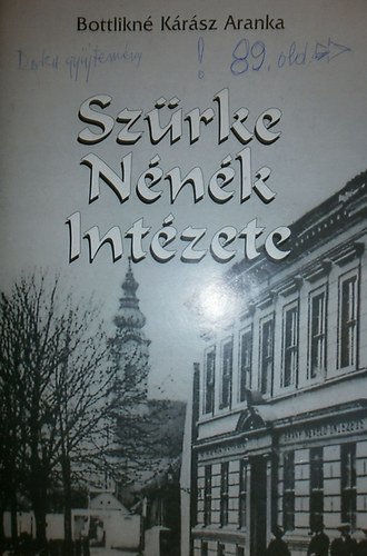 Bottlikn Krsz Aranka - Szrke Nnk Intzete. Az budai Szentllek tri nevel- s tanintzet trtnete.