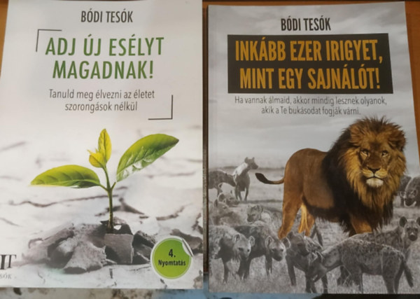 B�di Tes�k - 2 db B�di tes�k: Adj �j es�lyt magadnak! (Tanuld meg �lvezni az �letet szorong�sok n�lk�l) + Ink�bb ezer irigyet, mint egy sajn�l�t! (Ha vannak �lmaid, akkor mindig lesznek olyanok, akik a Te buk�sodat fogj�k v�rni.)