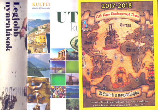 Tbb szerz - 4 db 2017-es utazsi prospektus: Budavr Tours 2018/18 - Fehrvr Travel Kulturlis krutazsok 2017. prilis-november - Zseppeli Az utazs kultrja 2017 - AB Agro Krutak a nagyvilgba 2017-2018