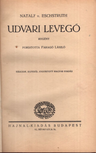 Eschstruth Natália - Udvari levegő