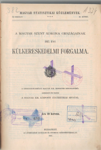 A Magyar Szent Korona országainak 1913. évi külkereskedelmi forgalma. Magyar Statisztikai Közlemények 53. kötet