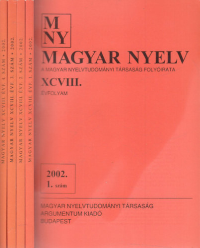 Benk Lornd  (fszerk.) - Magyar Nyelv (2002. teljes vfolyam, 4 ktetben, lapszmonknt)
