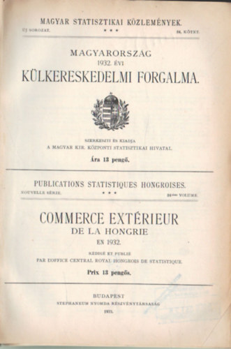 Magyarorszg 1932. vi klkereskedelmi forgalma