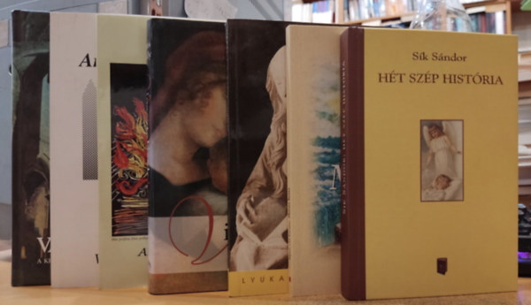 S�pos Gyula, J�nosy Istv�n, S�k S�ndor, Kornis Mih�ly, Horv�th Lor�nd, Kocsis L�szl�, Kindelmann Gy�z� - 7 db kereszt�nys�g: M�zes botja; Arcok, lelkek, �lmok, versek; H�t sz�p hist�ria; Vigasztal�sok k�nyve; A t�z pr�f�t�ja; Aranyampolna; V�ndorf�ny