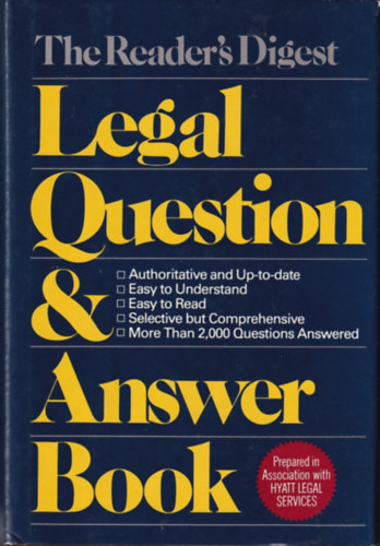 Sharon Fass Yates - The Reader's Digest Legal Question & Answer Book