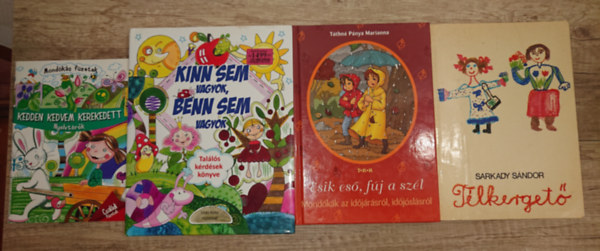 Sarkadi Sndor - 4 mondks kiadvny vodsoknak: Kedden kedvem kerekedett (Nyelvtrk), Kinn sem vagyok, benn sem vagyok, Tlkerget, Esik es, fj a szl