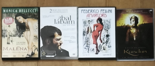 4db Oscar-díjra jelölt, Oscar-díjjal jutalmazott film DVD - Kundun, Amarcord, Malena, A bal lábam