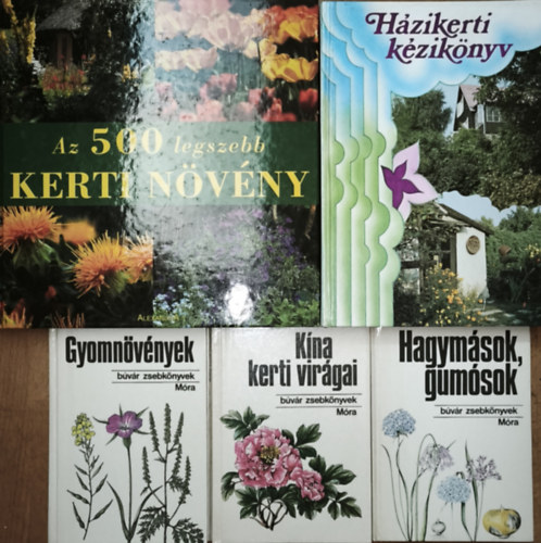 Annette Timmermann - 2db kert�szettel kapcsolaos m� + 3db B�v�r zsebk�nyv aj�nd�kba, kert�szet t�m�ban - H�zikerti k�zik�nyv, Anette Timmermann (szerk.)-Az 500 legszebb kerti n�v�ny + Hagym�sok, gum�sok, K�na kerti vir�gai, Gyomn�v�nyek