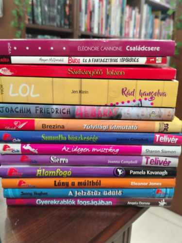 Éléonore Cannone; Megan McDonald; Püski Konvico; Jen Klein; Joachim Friedrich; Thomas Brezina; Joanna Campbell; Sharon Siamon; Joanna Campbell; Pamela Kavanagh; Eleanor Jones; Jenny Hughes; Angela - KÖNYVMENTŐ AJÁNLAT, 13db. Ifjúsági könyvek. Családcsere; Büdi és a fantasztikus töpörödés; Sárkányölő Jolán; Rád hangolva; 4 és fél barát; Túlvilági útmutató; Samantha büszkesége; Az idegen musztáng; Sierra; Álomfogó; L