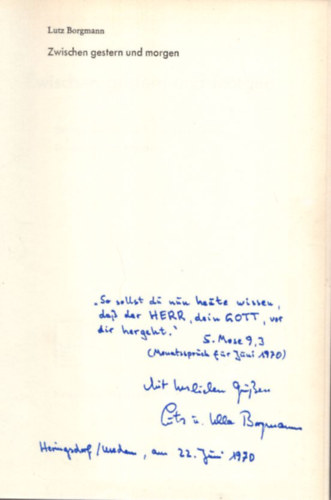 Lutz Borgmann - Zwischen Gestern und Morgen - dedik�lt