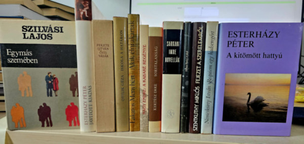 Szilv�si Lajos, Fekete Istv�n, Ottlik G�za, Lakatos Menyh�rt, Sarkadi Imre, Kert�sz Imre, Nagy Endre, Nemesk�rty  Istv�n, Szentkuthy MIkl�s, Palotai Boris Esterh�zy P�ter - 12db magyar irodalmi m�, K�NYVMENT� AJ�NLAT: Jav�tott kiad�s+ Kit�m�tt hatty�+ Egym�s szem�ben+ �szi v�s�r+ Iskola a hat�ron+ Akik �lni akartak+ Sarkadi novell�k+ Sorstalans�g+ A kabar� reg�nye+ Requiem egy hadsereg�rt+ Fejezet a