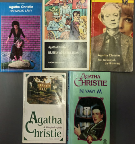 Agatha Christie - (5db) Agatha Christie krimi k�nyvcsomag: Harmadik l�ny / Rejt�ly az Antill�kon / Az Ackroyd-gyilkoss�g / A Sittaford-rejt�ly / N vagy M