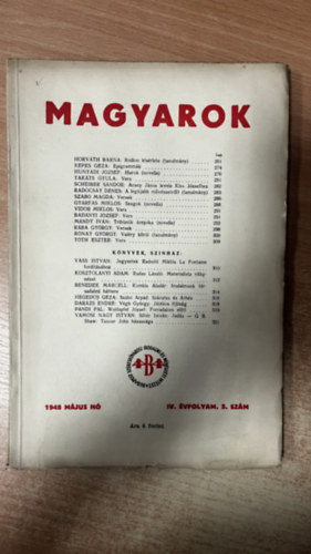 Juhász Géza (szerk.) - Magyarok 1948 május hó - IV. évfolyam 5. szám