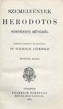 Dr. Ger�b J�zsef - Szemelv�nyek Herodotos t�rt�neti m�v�b�l