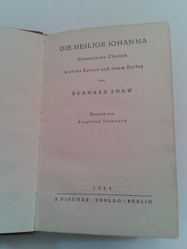 Bernard Shaw - Die heilige Johanna