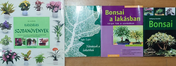 Wolfgang Kawollek, Matthew Biggs, Szcs Lajos Jochen Pfisterer - 4db szobanvnyekkel kapcsolatos knyv - Jochen Pfisterer-Bonsai a laksban, Wolfgang Kawollek-Bonsai, Matthew Biggs-Egszsges szobanvnyek, Szcs Lajos-Nvnyek a laksban