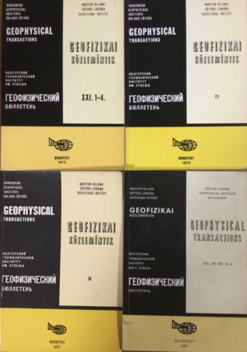 Geofizikai k�zlem�nyek - Geophysical transactions - t�bb nyelv� (1973 -1991) 4 k�tet