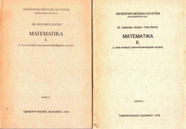 Kelemen Jzsef - Matematika I-II.