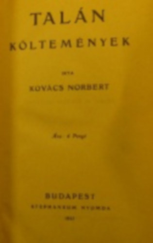 Kov�cs Norbert - Tal�n - k�ltem�nyek
