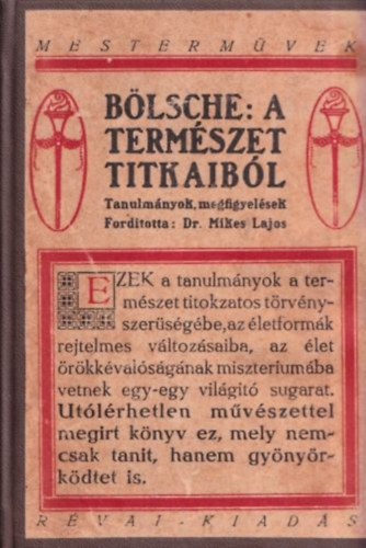 B�lsche - A term�szet titkaib�l - Tanulm�nyok, megfigyel�sek