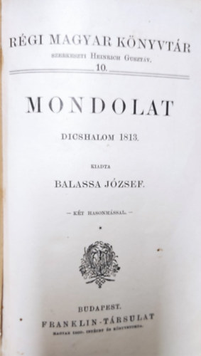 Balassa J�zsef - Mondolat