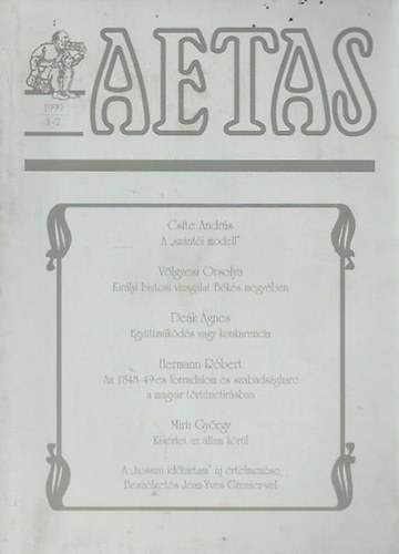 Dek gnes  (szerk.) - Aetas - Trtnettudomnyi Folyirat (1999-1-2)
