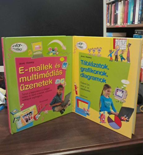 2 db-os informatikai k�nyvcsomag gyerekeknek: T�bl�zatok, grafikonok, diagramok+E-mailek �s multim�di�s �zenetek