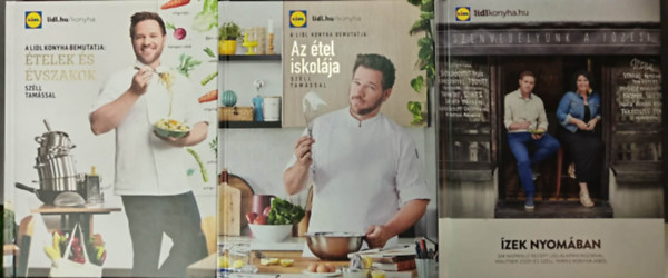 Mautner Zs�fi - Sz�ll Tam�s - (3db Lidl Konyha k�tet) Az �tel iskol�ja + �telek �s �vszakok + �zek nyom�ban - 104 inspir�l� recept