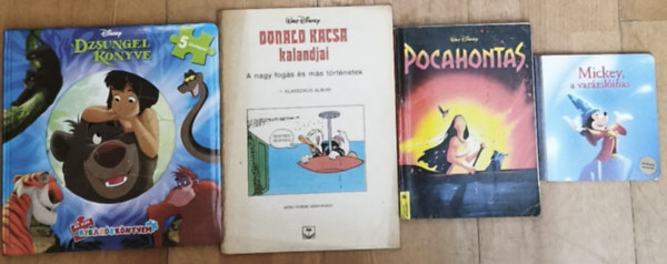 3db Walt Disney mesekönyv + ajándék kirakóskönyv - Mickey, a varázslóinas, Pocahontas, Donald kacsa kalandjai + A dzsungel könyve (5 kirakóssal)