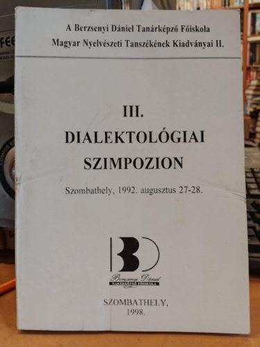 Dialektológiai szimpozion III.