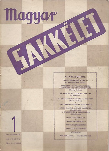 Bán Jenő - Magyar Sakkélet 1958/1.-12. teljes VIII. évfolyam