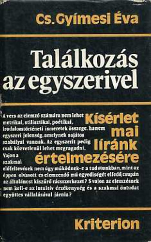 Cs. Gy�mesi �va - Tal�lkoz�s az egyszerivel