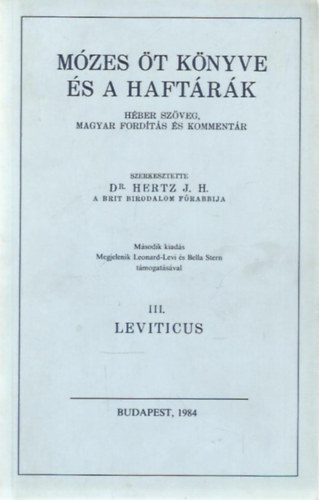 Hertz, dr. J. H. - M�zes �t k�nyve �s a Haft�r�k III.
