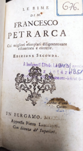 Le rime di Francesco Petrarca
