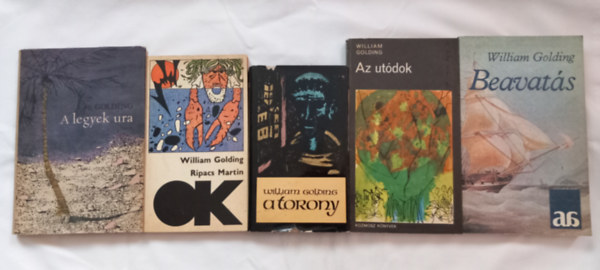 William Golding - William Golding regnyei 5db knyv.: A torony+Ripacs Martin+A legyek ura+Az utdok +Beavats