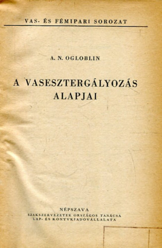 A. N. Ogloblin - A vaseszterg�lyoz�s alapjai