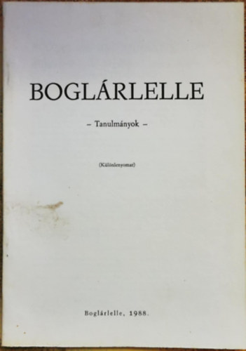 Boglárlelle - Tanulmányok (különlenyomat)
