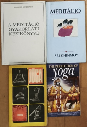 Sri Chinmoy, Massimo Scaligero Dely Károly - 3db jógával, meditációval kapcsolatos könyv + ajándék mű - Jóga, Meditáció, A meditáció gyakorlati kézikönyve + The Perfection of Yoga (angol nyelvű mű)