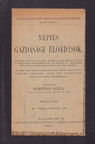 Serfőző Géza - Népies gazdasági előadások
