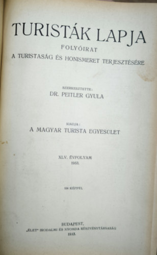 Turist�k Lapja 1933 - Teljes �vfolyam