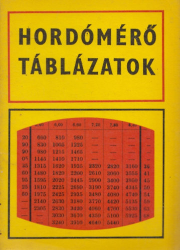 Ordódy Géza - Hordómérő táblázatok - A megkezdett hordók folyadéktartalmának kiszámítása