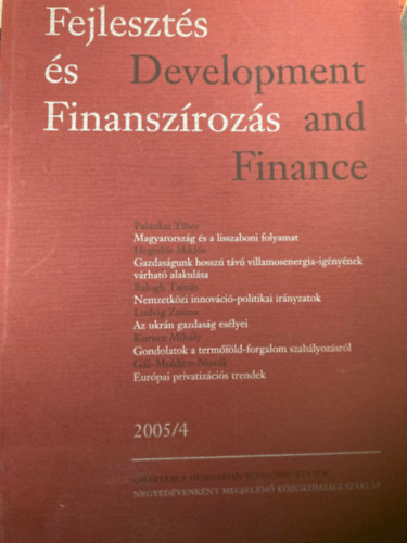 Fejleszts s Finanszrozs 2005/04 - Development and Finance