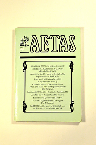 De�k �gnes- Tomka B�la - Aetas T�rt�nettudom�nyi foly�irat  1993/4.